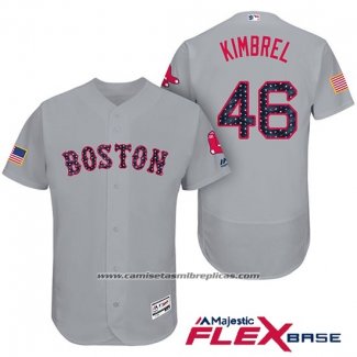 Camiseta Beisbol Hombre Boston Red Sox 2017 Estrellas y Rayas 46 Craig Kimbrel Gris Flex Base
