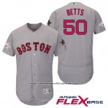 Camiseta Beisbol Hombre Boston Red Sox 50 Mookie Betts Gris 2017 All Star Flex Base