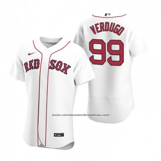 Camiseta Beisbol Hombre Boston Red Sox Alex Verdugo Autentico 2020 Primera Blanco