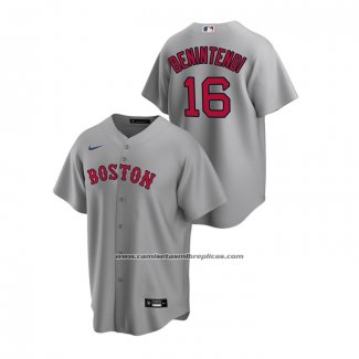 Camiseta Beisbol Hombre Boston Red Sox Andrew Benintendi Replica Road Gris