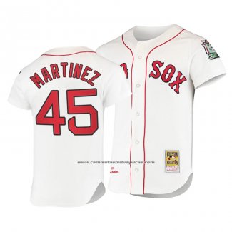 Camiseta Beisbol Hombre Boston Red Sox Pedro Martinez Cooperstown Collection Autentico Primera Blanco