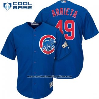 Camiseta Beisbol Hombre Chicago Cubs 2017 Postemporada 49 Jake Arrieta Cool Base