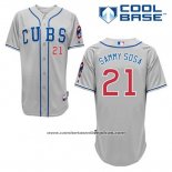 Camiseta Beisbol Hombre Chicago Cubs 21 Sammy Sosa Gris Alterno Cool Base