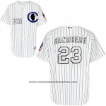 Camiseta Beisbol Hombre Chicago Cubs 23 Ryne Sandberg Sliver No 3 Blanco Primera