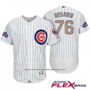 Camiseta Beisbol Hombre Chicago Cubs 76 Jose Rosario Blanco Oro Flex Base