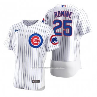 Camiseta Beisbol Hombre Chicago Cubs Austin Romine Autentico Primera Blanco