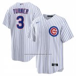 Camiseta Beisbol Hombre Chicago Cubs Justin Turner Primera Replica Blanco