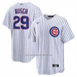 Camiseta Beisbol Hombre Chicago Cubs Michael Busch Primera Replica Blanco