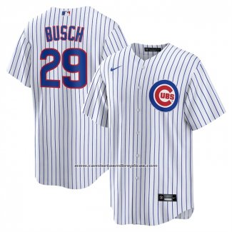 Camiseta Beisbol Hombre Chicago Cubs Michael Busch Primera Replica Blanco