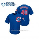 Camiseta Beisbol Hombre Chicago Cubs Willson Contreras Cool Base Entrenamiento de Primavera 2019 Azul
