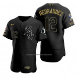 Camiseta Beisbol Hombre Chicago White Sox Cesar Hernandez Negro 2021 Salute To Service