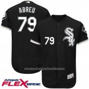Camiseta Beisbol Hombre Chicago White Sox Jose Abreu 79 Negro Flex Base Autentico Collection Jugador
