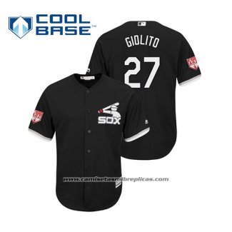 Camiseta Beisbol Hombre Chicago White Sox Lucas Giolito Cool Base Entrenamiento de Primavera 2019 Negro