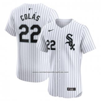 Camiseta Beisbol Hombre Chicago White Sox Oscar Colas Primera Elite Blanco