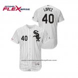 Camiseta Beisbol Hombre Chicago White Sox Reynaldo Lopez Flex Base Blanco Negro
