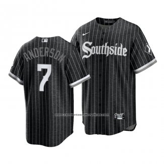 Camiseta Beisbol Hombre Chicago White Sox Tim Anderson 2021 City Connect Replica Negro