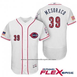 Camiseta Beisbol Hombre Cincinnati Reds 2017 Estrellas Y Rayas 39 Devin Mesoraco Blanco Flex Base