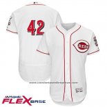 Camiseta Beisbol Hombre Cincinnati Reds 42 Jackie Robinson Blanco Flex Base