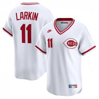 Camiseta Beisbol Hombre Cincinnati Reds Barry Larkin Throwback Cooperstown Collection Limited Blanco