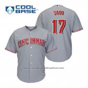 Camiseta Beisbol Hombre Cincinnati Reds Chris Sabo 17 Gris Cool Base