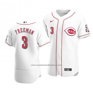 Camiseta Beisbol Hombre Cincinnati Reds Mike Freeman Autentico Primera Blanco