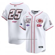Camiseta Beisbol Hombre Cincinnati Reds Numero 25 2025 MLB Speedway Classic Primera Replica Blanco