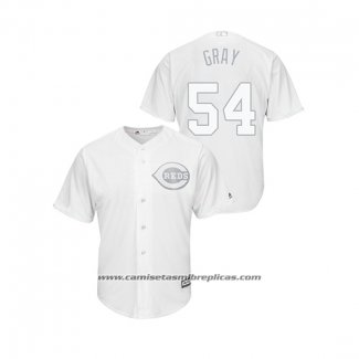 Camiseta Beisbol Hombre Cincinnati Reds Sonny Gray 2019 Players Weekend Gris Replica Blanco