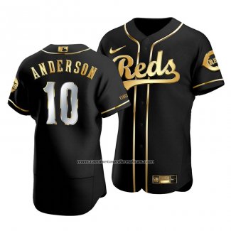 Camiseta Beisbol Hombre Cincinnati Reds Sparky Anderson Golden Edition Autentico Negro