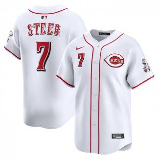 Camiseta Beisbol Hombre Cincinnati Reds Spencer Steer Alterno Limited Blanco