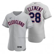 Camiseta Beisbol Hombre Cleveland Guardians Ernie Clement Road Autentico Gris