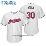 Camiseta Beisbol Hombre Cleveland Indians 2017 Estrellas y Rayas 30 Tyler Naquin Blanco Cool Base