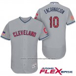 Camiseta Beisbol Hombre Cleveland Indians 2017 Estrellas y Rayas Edwin Encarnacion Gris Flex Base