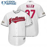 Camiseta Beisbol Hombre Cleveland Indians 2017 Postemporada 37 Cody Allen Blanco Cool Base