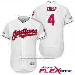 Camiseta Beisbol Hombre Cleveland Indians 2017 Postemporada Coco Crisp Blanco Flex Base