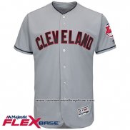 Camiseta Beisbol Hombre Cleveland Indians Blank Gris Flex Base Autentico Collection