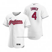 Camiseta Beisbol Hombre Cleveland Indians Bradley Zimmer Autentico 2020 Primera Blanco