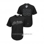 Camiseta Beisbol Hombre Cleveland Indians Carlos Carrasco 2019 Players Weekend Replica Negro