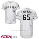 Camiseta Beisbol Hombre Colorado Rockies 65 Stephen Cardullo Blanco Flex Base