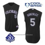 Camiseta Beisbol Hombre Colorado Rockies Carlos Gonzalez 5 Negro Vest Style Cool Base Camiseta Beisbol Hombre Colorado Rockies Carlos Gonzalez 5 Negro Vest Style Cool Base