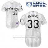 Camiseta Beisbol Hombre Colorado Rockies Justin Morneau 33 Blanco Primera Cool Base