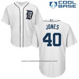 Camiseta Beisbol Hombre Detroit Tigers 40 Jacoby Jones Blanco Cool Base