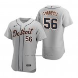 Camiseta Beisbol Hombre Detroit Tigers Spencer Turnbull Autentico 2020 Road Gris