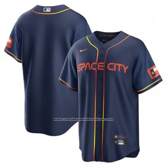 Camiseta Beisbol Hombre Houston Astros 2022 City Connect Replica Azul