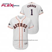 Camiseta Beisbol Hombre Houston Astros Carlos Correa 2019 Postemporada Flex Base Blanco