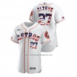 Camiseta Beisbol Hombre Houston Astros Jose Altuve 2020 Stars & Stripes 4th of July Blanco