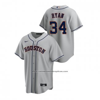 Camiseta Beisbol Hombre Houston Astros Nolan Ryan Replica Road Gris