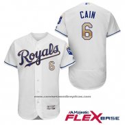 Camiseta Beisbol Hombre Kansas City Royals 6 Lorenzo Cain Blanco 2017 Flex Base