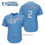 Camiseta Beisbol Hombre Kansas City Royals Alcides Escobar 2 Powder Azul Alterno Cool Base