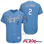 Camiseta Beisbol Hombre Kansas City Royals Alcides Escobar Light Azul Flex Base