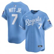 Camiseta Beisbol Hombre Kansas City Royals Bobby Witt Jr Alterno Limited Juvenil Azul Claro